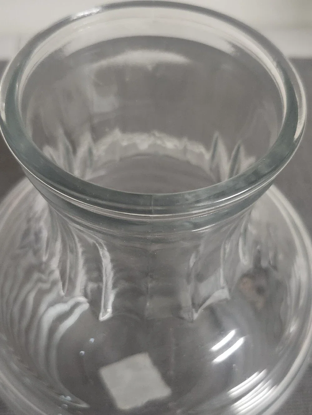 Clear Glass Ribbed Carafe With LID
